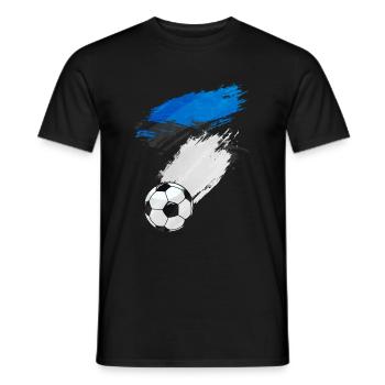 Drapeau de l’Estonie de football - T-shirt homme - noir - Devant - AI Model Male 178 light (178cm)