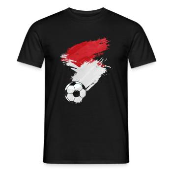 Monaco Soccer Drapeau de Football - T-shirt homme - noir - Devant - AI Model Male 178 light (178cm)