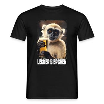 Delicious Beer Gibbon - Men's T-Shirt - black - Front - AI Model Male 178 light (178cm)