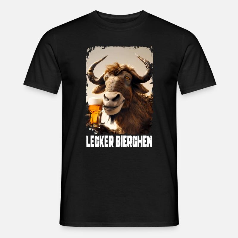 Lecker Bierchen Gnu - Männer T-Shirt - Schwarz