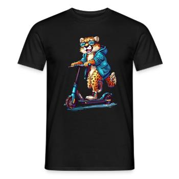 Geparden Roller - Männer T-Shirt - Schwarz - Vorne - AI Model Male 178 light (178cm)