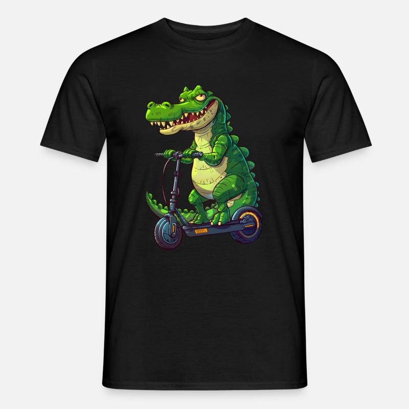 Krokodil roller - Männer T-Shirt - Schwarz