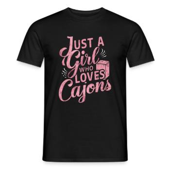 Cajon Player Gift - Men's T-Shirt - black - Front - AI Model Male 178 light (178cm)