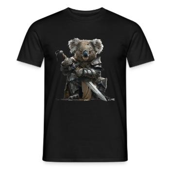 Koala Chevalier Moyen Âge - T-shirt homme - noir - Devant - AI Model Male 178 light (178cm)