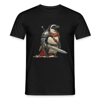 Chevalier Pingouin Moyen Âge - T-shirt homme - noir - Devant - AI Model Male 178 light (178cm)