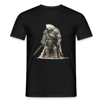 Ours Polaire Chevalier Moyen Âge - T-shirt homme - noir - Devant - AI Model Male 178 light (178cm)