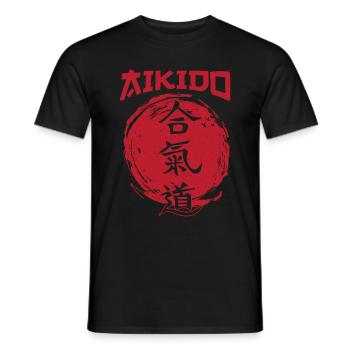 Aikido Martial Arts Gift - Men's T-Shirt - black - Front - AI Model Male 178 light (178cm)