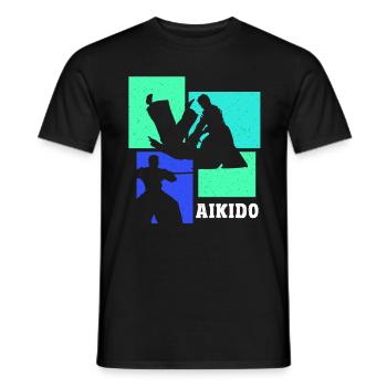 Aikido Martial Arts Gift - Men's T-Shirt - black - Front - AI Model Male 178 light (178cm)