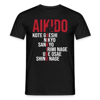 Aikido Martial Arts Gift - Men's T-Shirt - black - Front - AI Model Male 178 light (178cm)