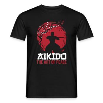 Aikido Martial Arts Gift - Men's T-Shirt - black - Front - AI Model Male 178 light (178cm)