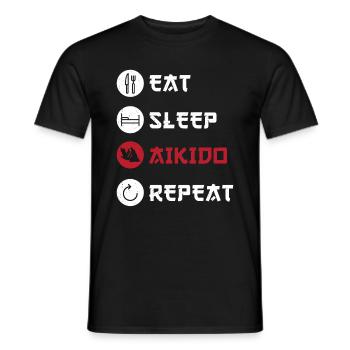 Aikido Martial Arts Gift - Men's T-Shirt - black - Front - AI Model Male 178 light (178cm)