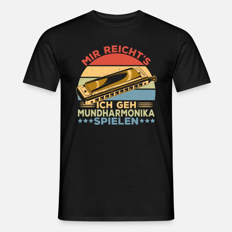Playing Harmonica Gift - Men’s T-shirt - black