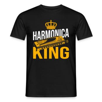Playing Harmonica Gift - Men's T-Shirt - black - Front - AI Model Male 178 light (178cm)