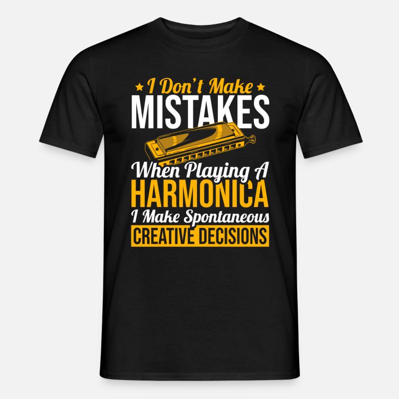 Playing Harmonica Gift - Men’s T-shirt - black