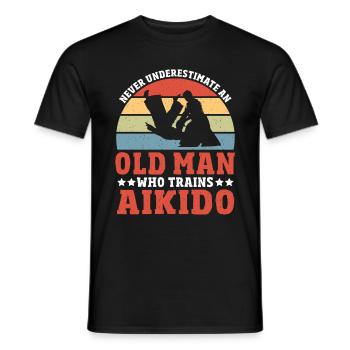 Aikido Martial Arts Gift - Men's T-Shirt - black - Front - AI Model Male 178 light (178cm)