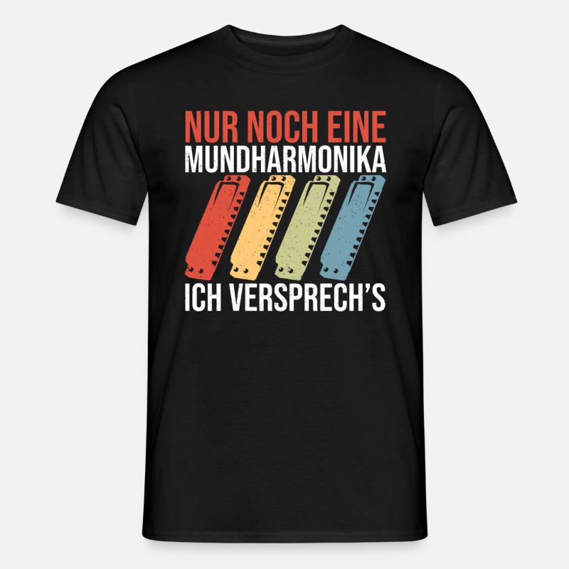 Playing Harmonica Gift - Men’s T-shirt - black