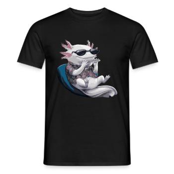 Axolotl Mundharmonika Spielen Geschenk - Männer T-Shirt - Schwarz - Vorne - AI Model Male 178 light (178cm)