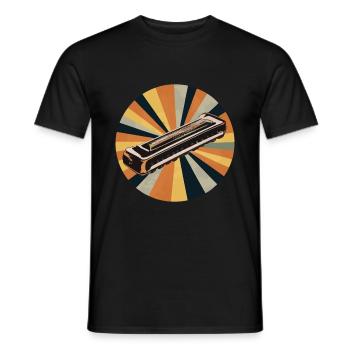 Harmonica Playing Gift - Men's T-Shirt - black - Front - AI Model Male 178 light (178cm)