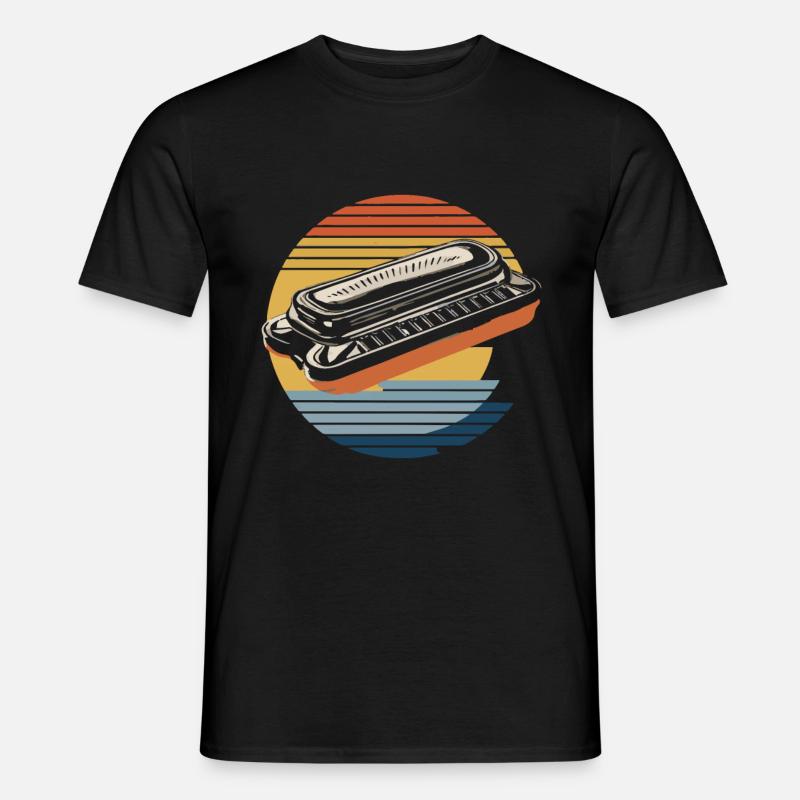 Cadeau de jeu d’harmonica - T-shirt homme - noir