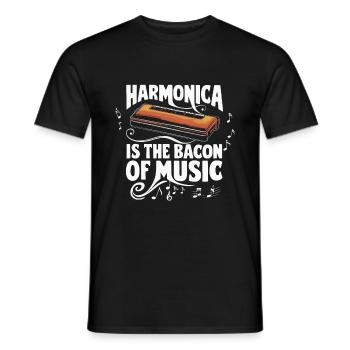 Harmonica Playing Gift - Men's T-Shirt - black - Front - AI Model Male 178 light (178cm)