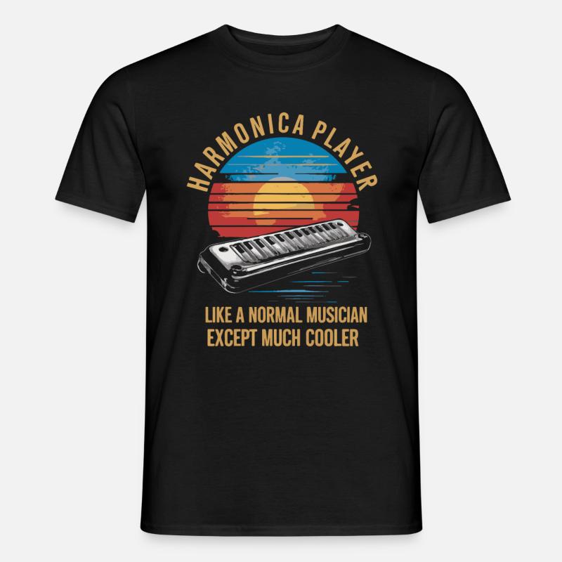 Cadeau de jeu d’harmonica - T-shirt homme - noir