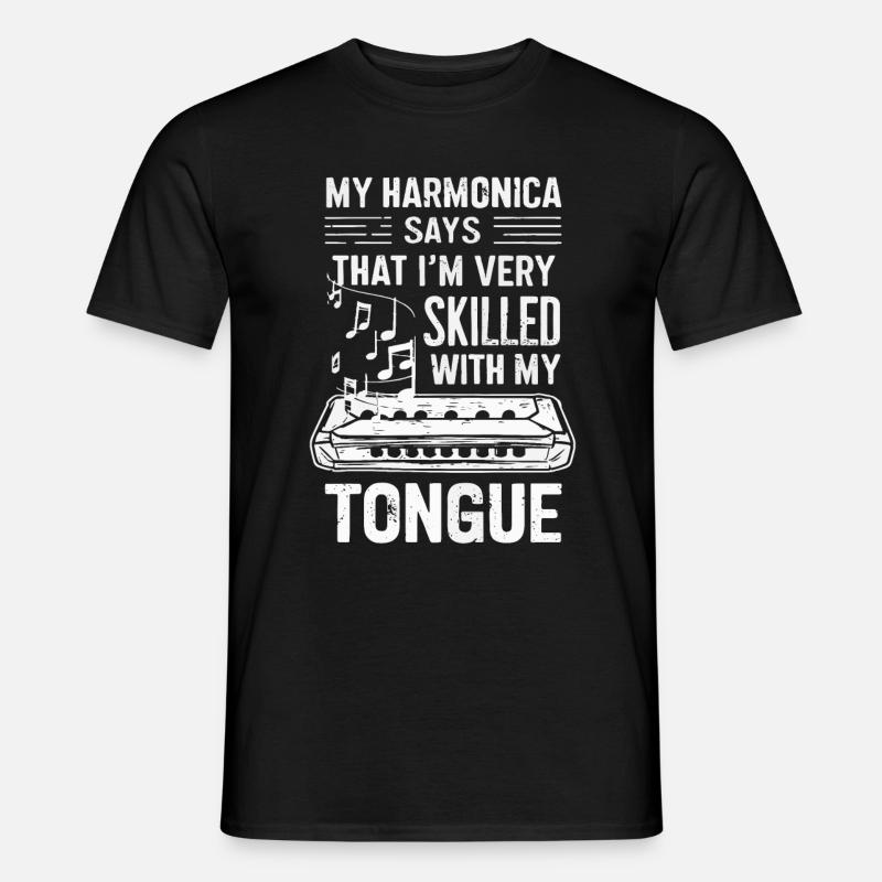 Harmonica Playing Gift - Men’s T-shirt - black