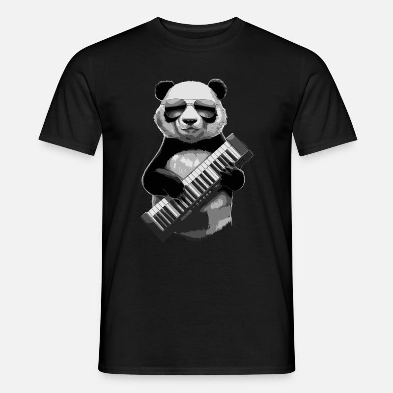 Panda Keytar Keyboard Geschenk - Männer T-Shirt - Schwarz