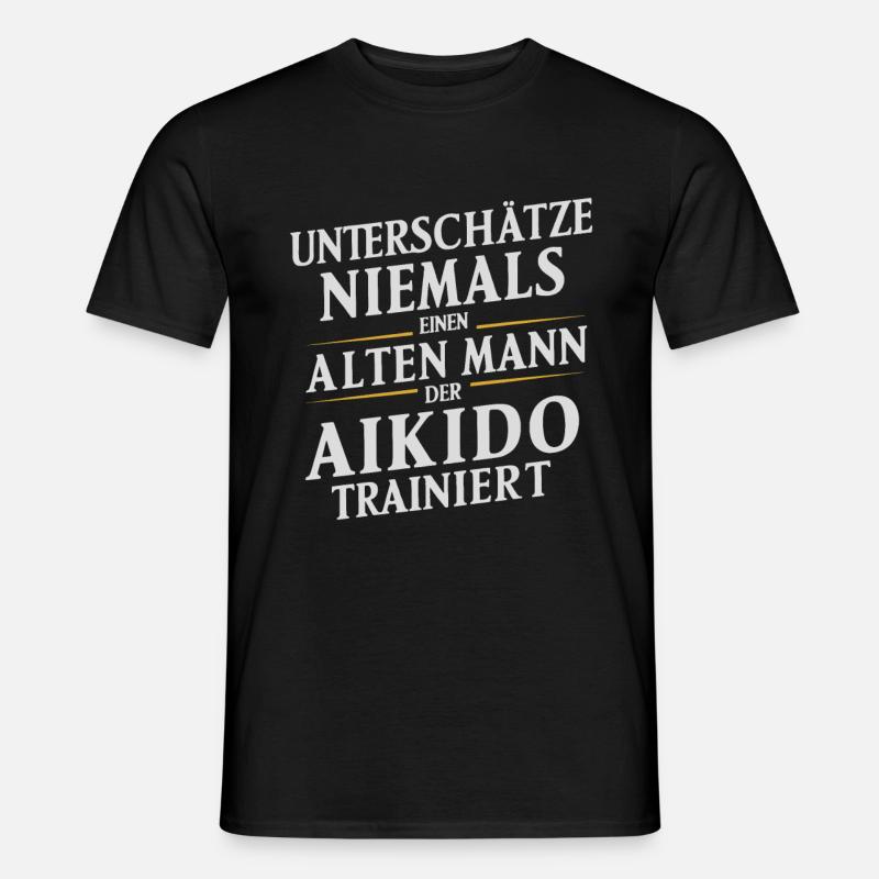 Aikido Kampfsport Geschenk - Männer T-Shirt - Schwarz