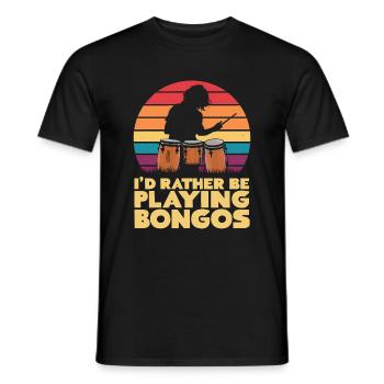 Bongo Musik Geschenk - Männer T-Shirt - Schwarz - Vorne - AI Model Male 178 light (178cm)