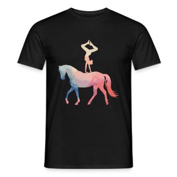 Loves Horse Vaulting Gift - Men's T-Shirt - black - Front - AI Model Male 178 light (178cm)