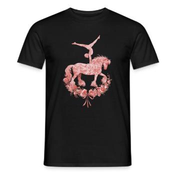 Loves Horse Vaulting Gift - Men's T-Shirt - black - Front - AI Model Male 178 light (178cm)