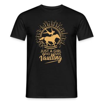 Loves Horse Vaulting Gift - Men's T-Shirt - black - Front - AI Model Male 178 light (178cm)