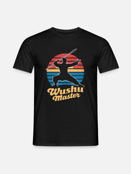 Wushu Spieler Geschenk - Männer T-Shirt - Schwarz