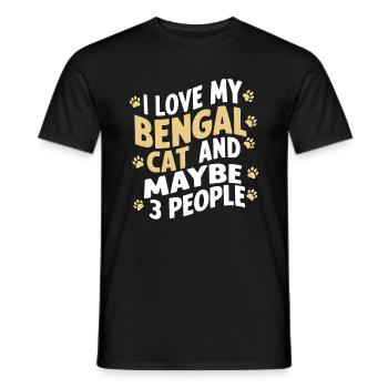Katze Bengal Geschenk - Männer T-Shirt - Schwarz - Vorne - AI Model Male 178 light (178cm)