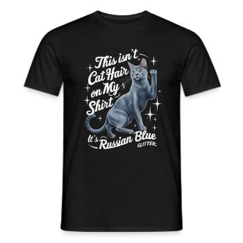 Katze Russisch Blau Geschenk - Männer T-Shirt - Schwarz - Vorne - AI Model Male 178 light (178cm)