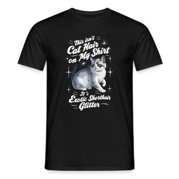 Katze Exotisch Kurzhaar Geschenk - Männer T-Shirt - Schwarz - Vorne - AI Model Male 178 light (178cm)