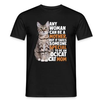 Katze Ocicat Geschenk - Männer T-Shirt - Schwarz - Vorne - AI Model Male 178 light (178cm)