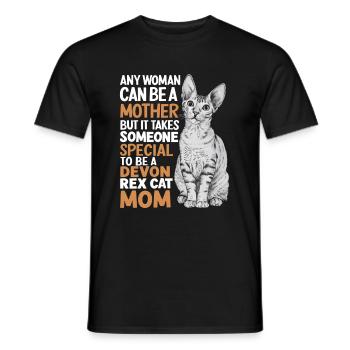 Katze Devon Rex Geschenk - Männer T-Shirt - Schwarz - Vorne - AI Model Male 178 light (178cm)