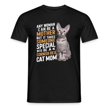 Katze Cornish Rex Geschenk - Männer T-Shirt - Schwarz - Vorne - AI Model Male 178 light (178cm)
