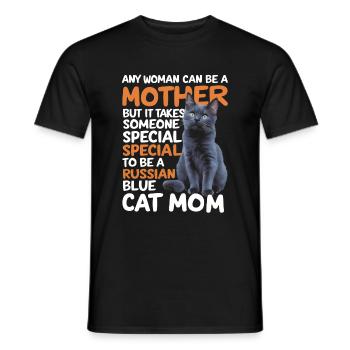 Katze Russisch Blau Geschenk - Männer T-Shirt - Schwarz - Vorne - AI Model Male 178 light (178cm)