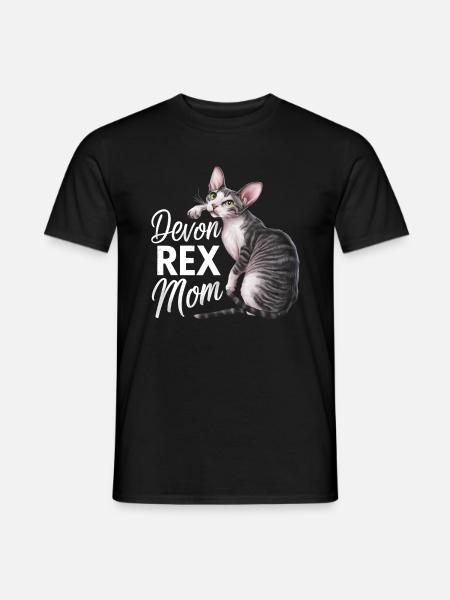Katze Devon Rex Geschenk - Männer T-Shirt - Schwarz