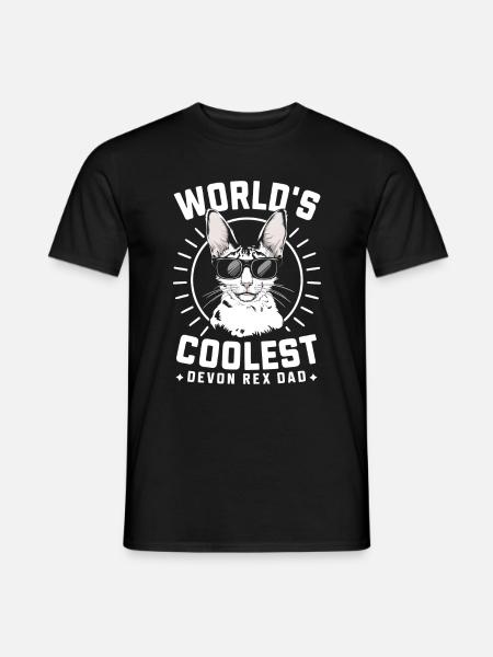 Katze Devon Rex Geschenk - Männer T-Shirt - Schwarz
