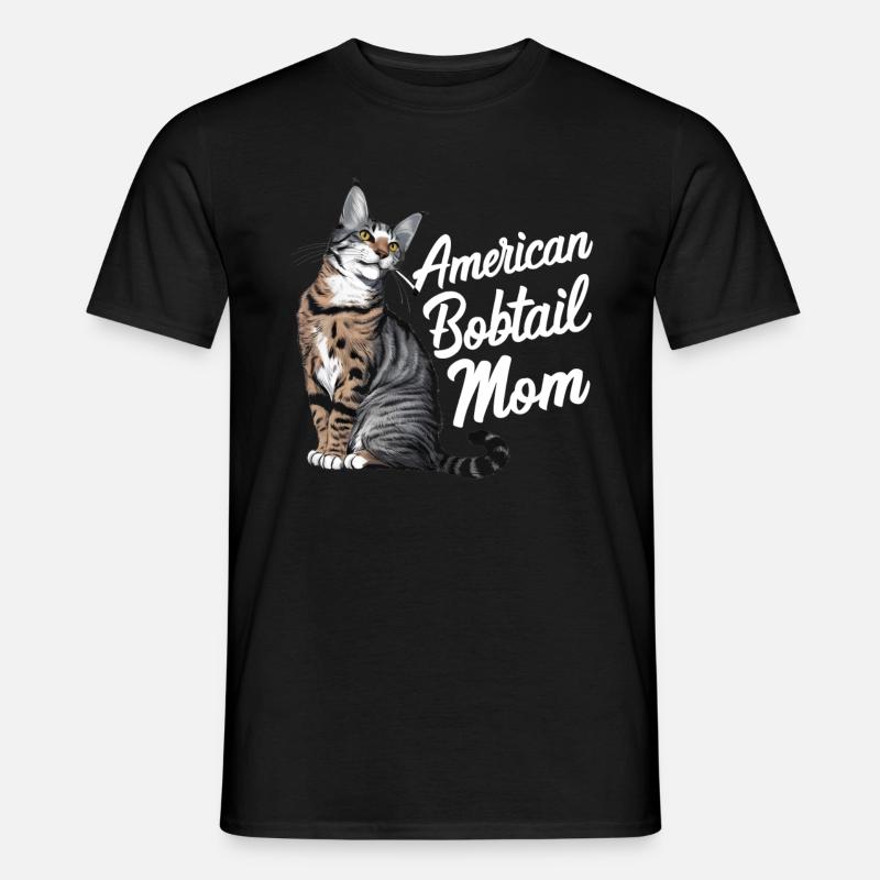 Katze American Bobtail Geschenk - Männer T-Shirt - Schwarz