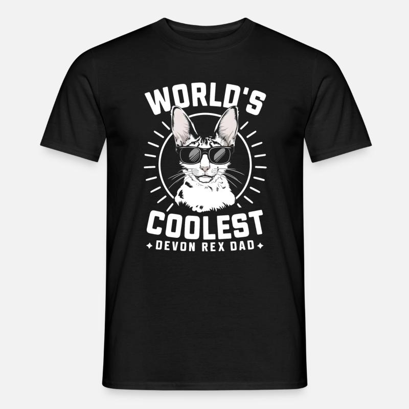 Katze Devon Rex Geschenk - Männer T-Shirt - Schwarz