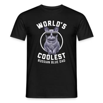 Katze Russisch Blau Geschenk - Männer T-Shirt - Schwarz - Vorne - AI Model Male 178 light (178cm)