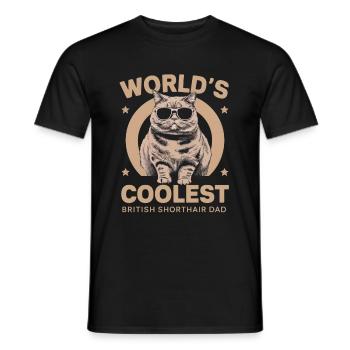 Katze Britisch Kurzhaar Geschenk - Männer T-Shirt - Schwarz - Vorne - AI Model Male 178 light (178cm)
