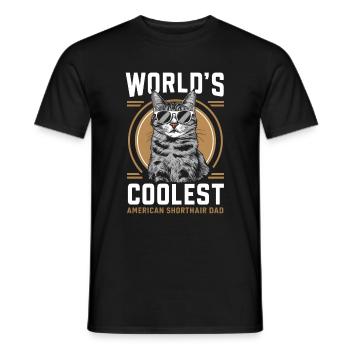 Katze American Shorthair Geschenk - Männer T-Shirt - Schwarz - Vorne - AI Model Male 178 light (178cm)