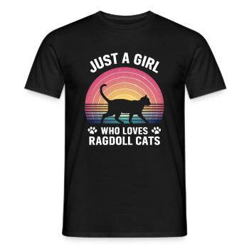 Katze Ragdoll Geschenk - Männer T-Shirt - Schwarz - Vorne - AI Model Male 178 light (178cm)