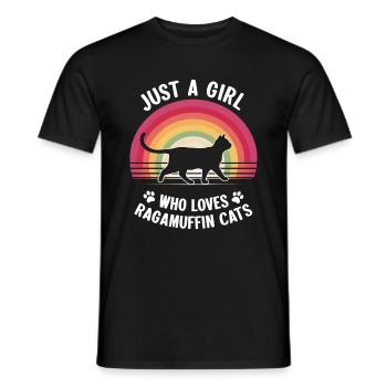 Katze Ragamuffin Geschenk - Männer T-Shirt - Schwarz - Vorne - AI Model Male 178 light (178cm)
