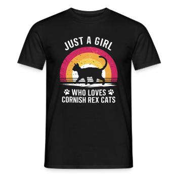 Katze Cornish Rex Geschenk - Männer T-Shirt - Schwarz - Vorne - AI Model Male 178 light (178cm)